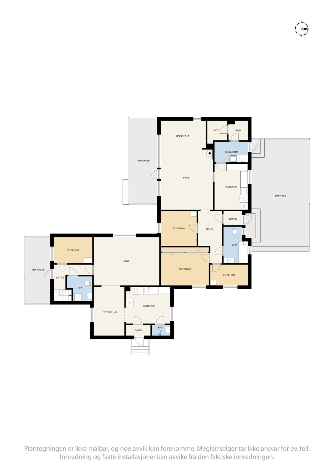 Kristian Fjeldsgt 46 til venstre på bildet, mens nr 44 er den rektangulere på høyre siden. Plantegning 1.etasje. Galleribilde