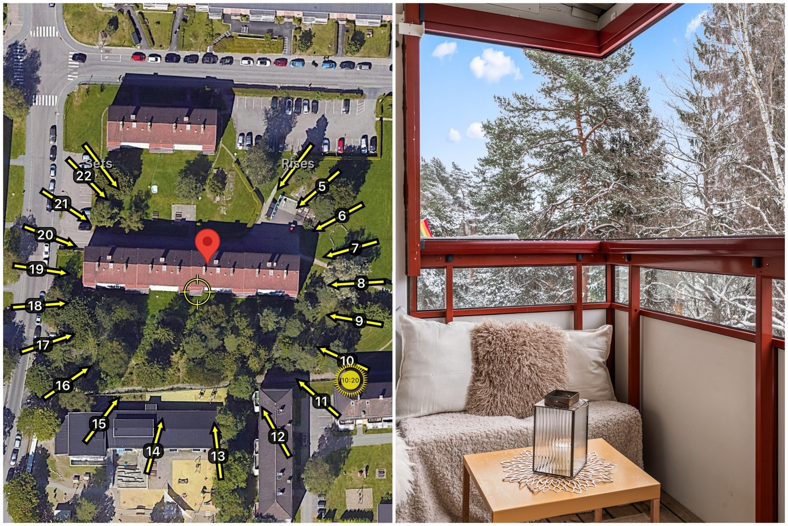 Den sydvendte beliggenheten sørger for fine solforhold på balkongen. Galleribilde