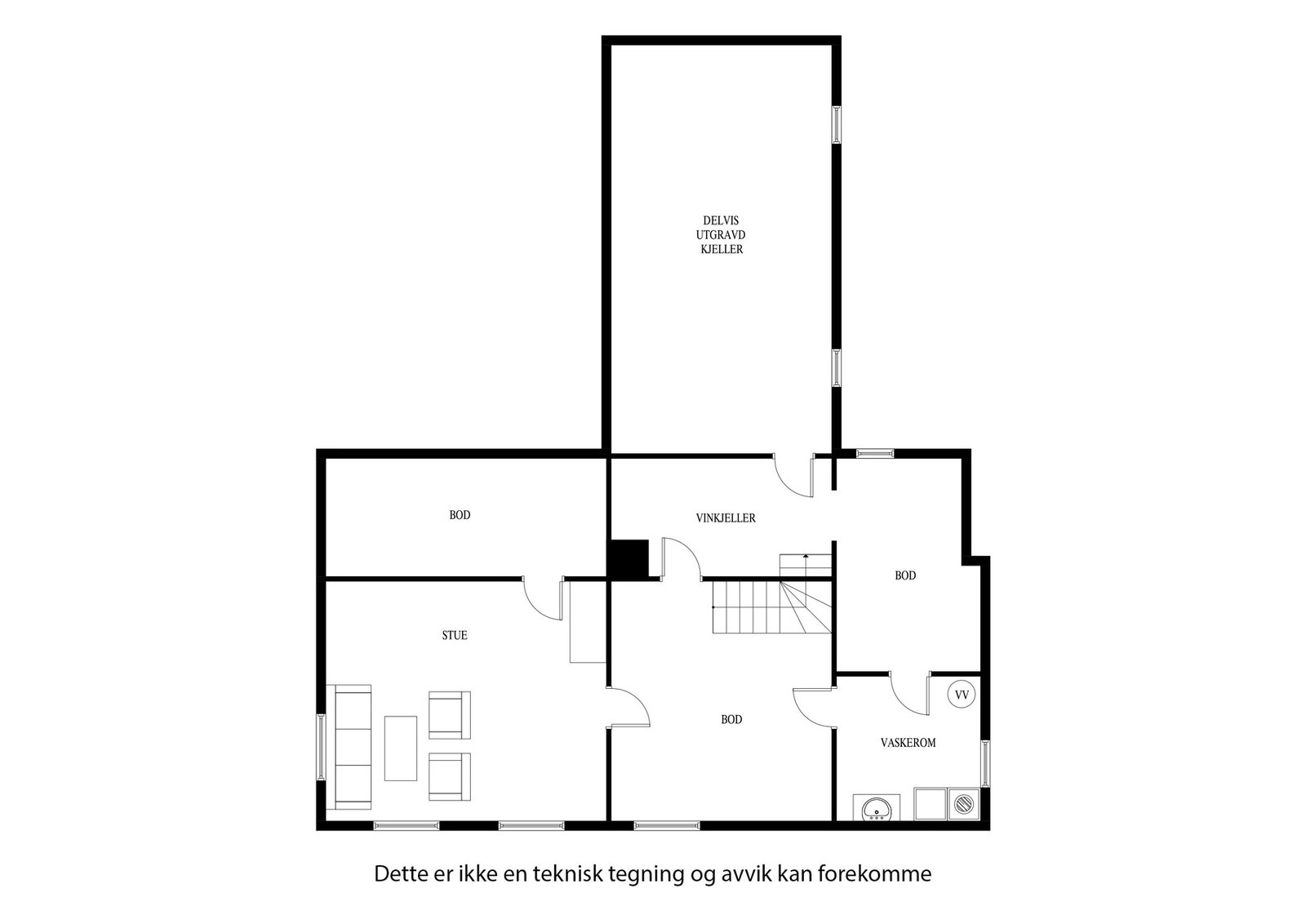 Plantegning kjeller Galleribilde