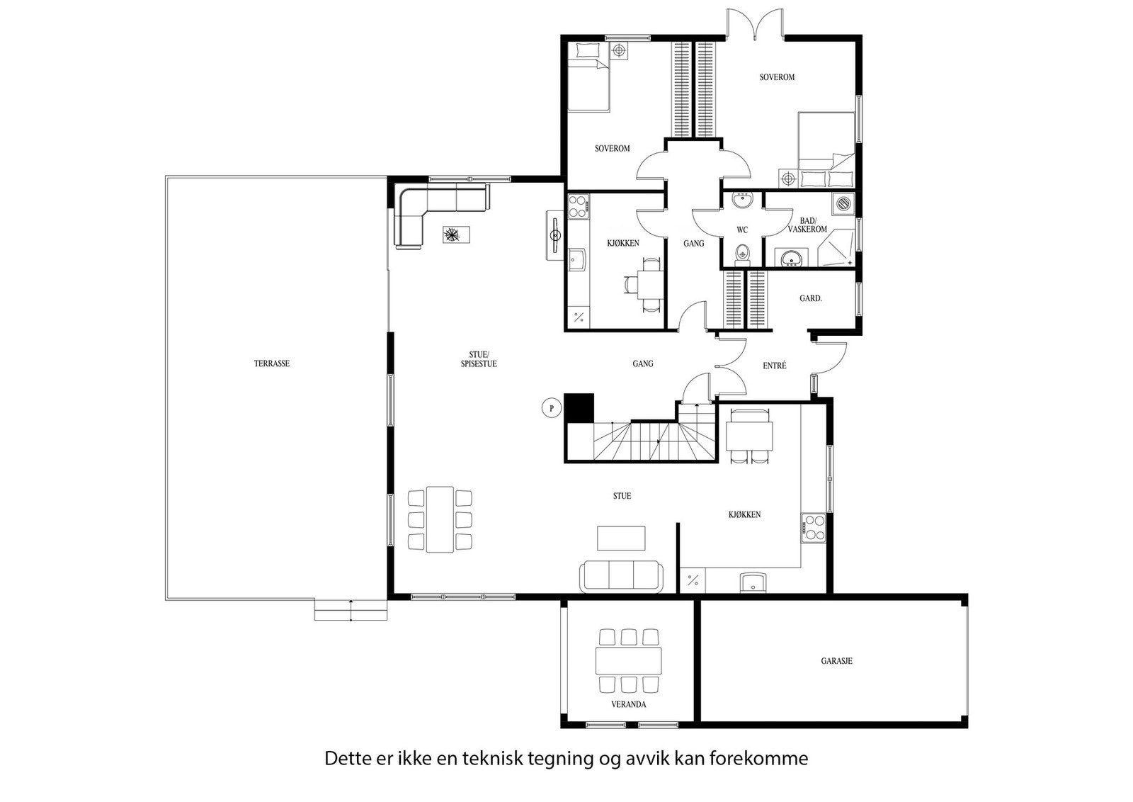 Plantegning 1. etasje Galleribilde