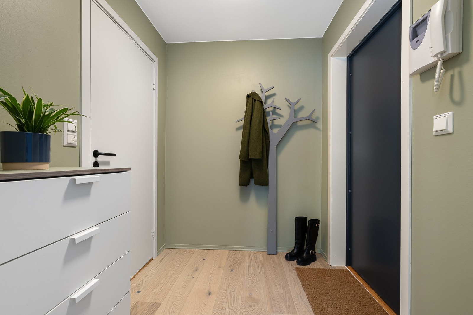 Entréen har plass for klesoppheng og oppbevaringsmøbel. Galleribilde