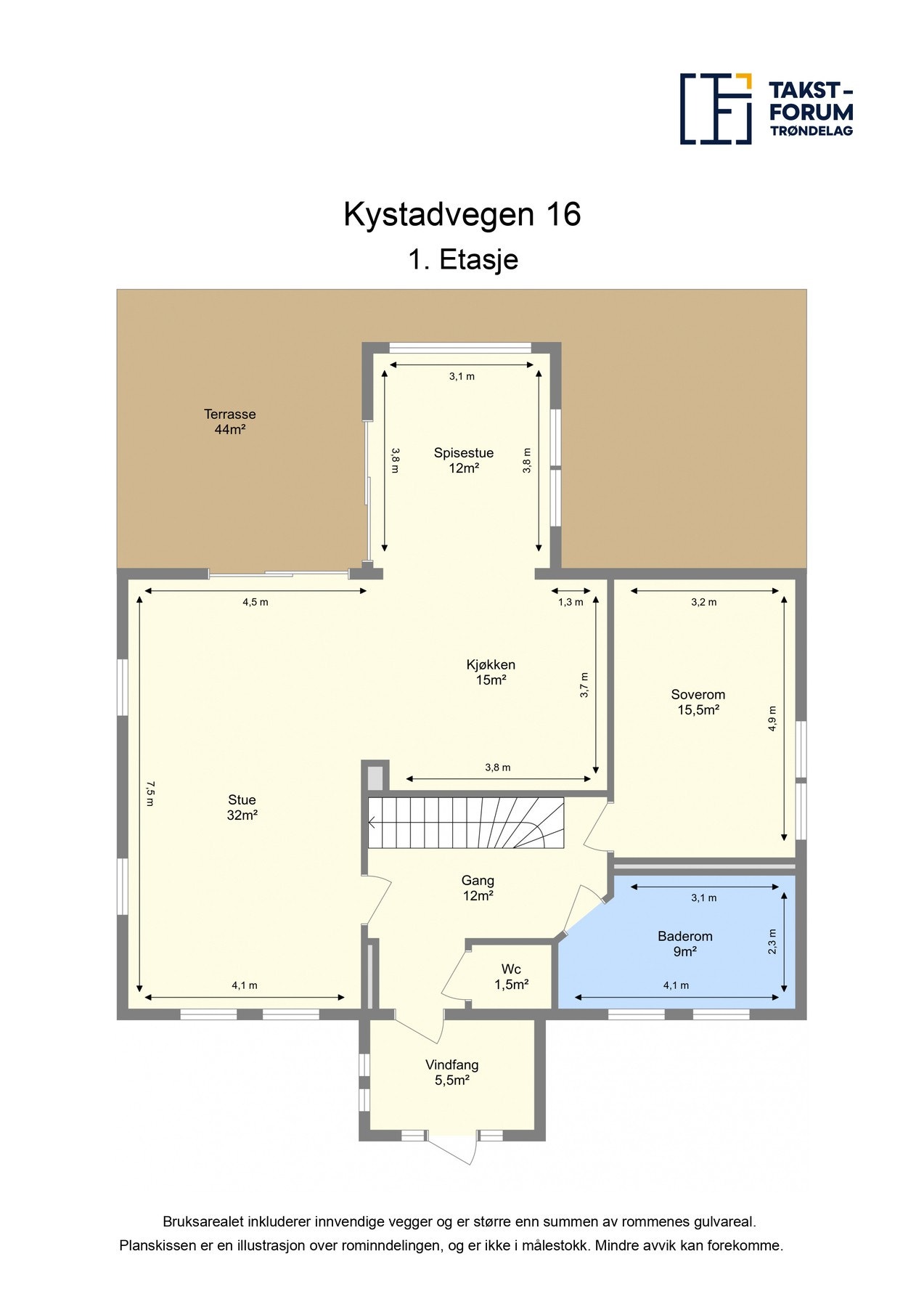 Planskisse 1. etasje. Galleribilde