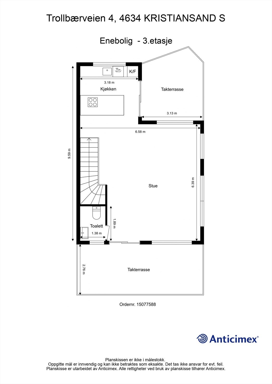 Vi starter i boligens øverste etasje. Galleribilde