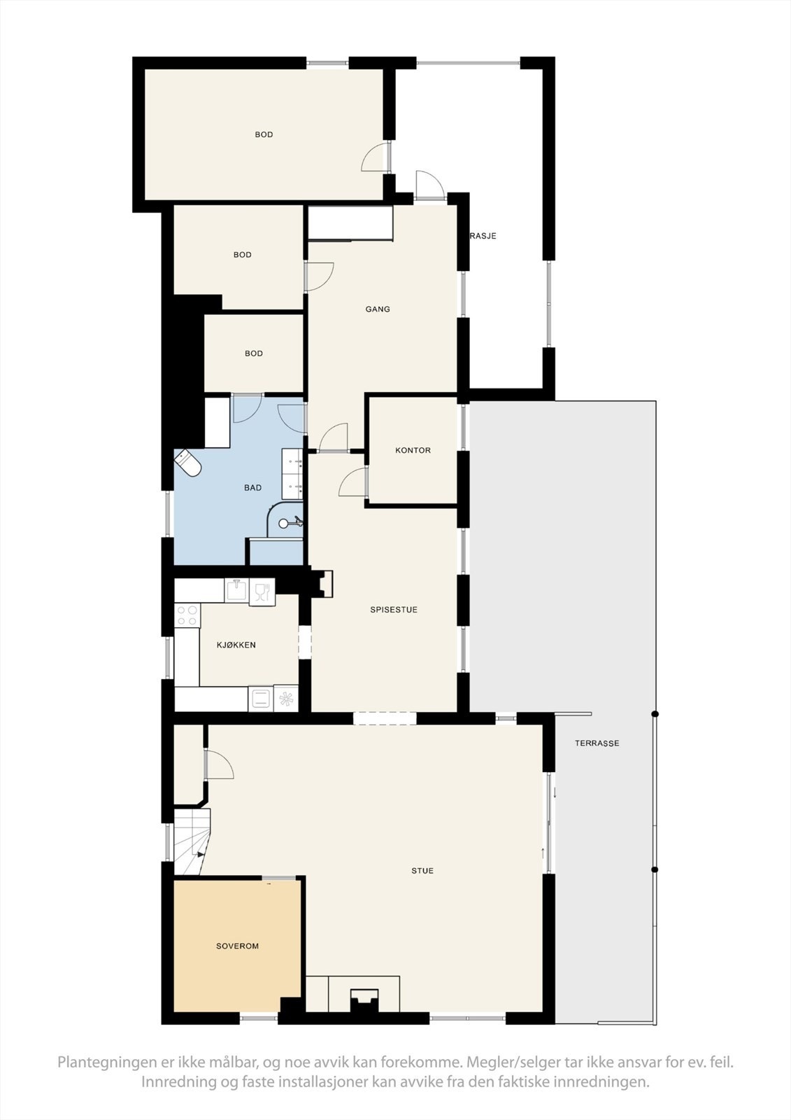 Plantegning underetasje hoveddel - SNR 2. Galleribilde