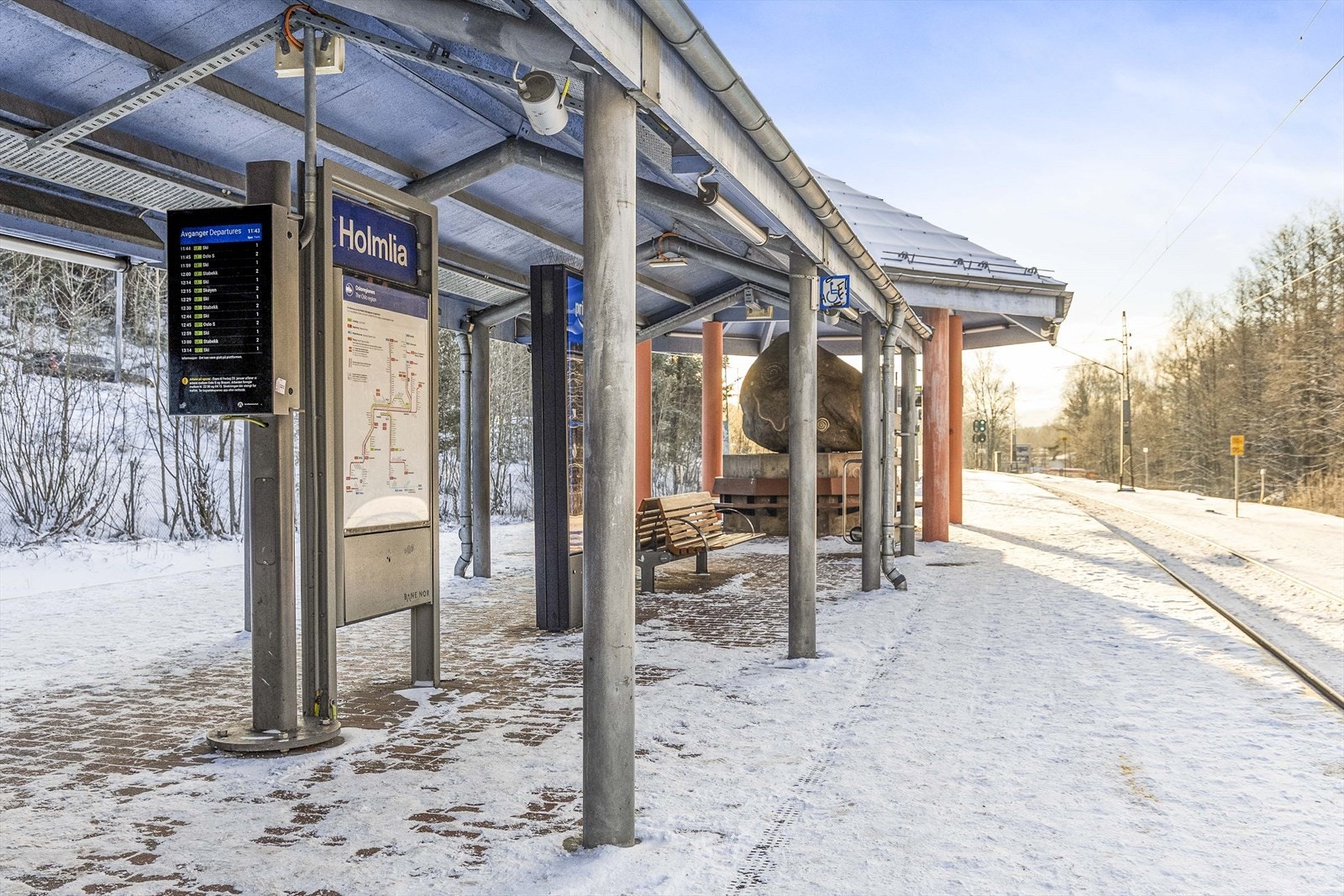 Toget fra Holmlia stasjon har en reisetid på rundt 13 minutter til Oslo S. Galleribilde