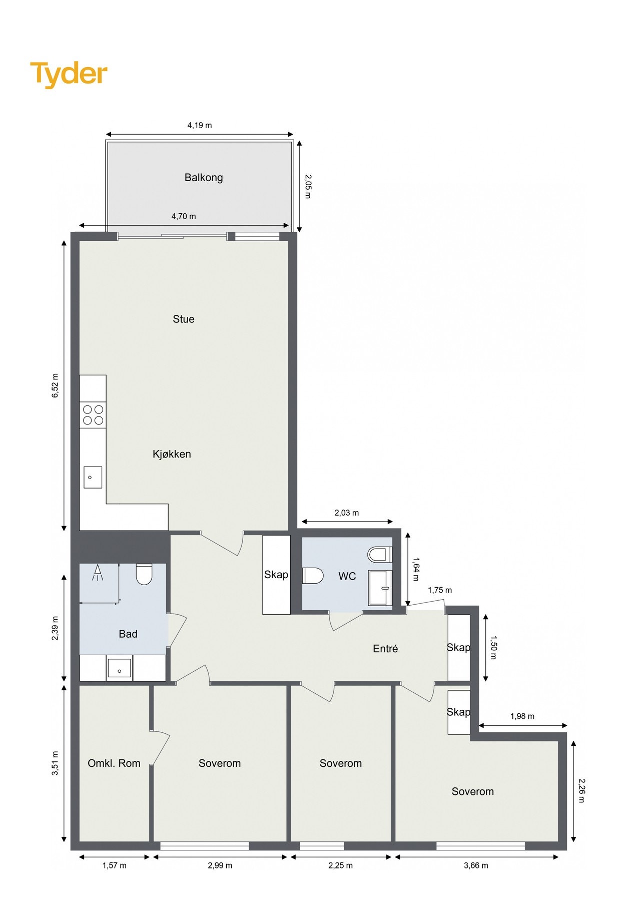 Plantegning 4. etasje Galleribilde
