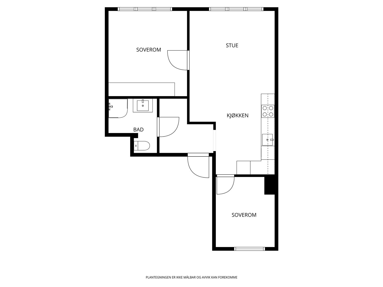 Vi starter med leilighetens planløsning. Galleribilde