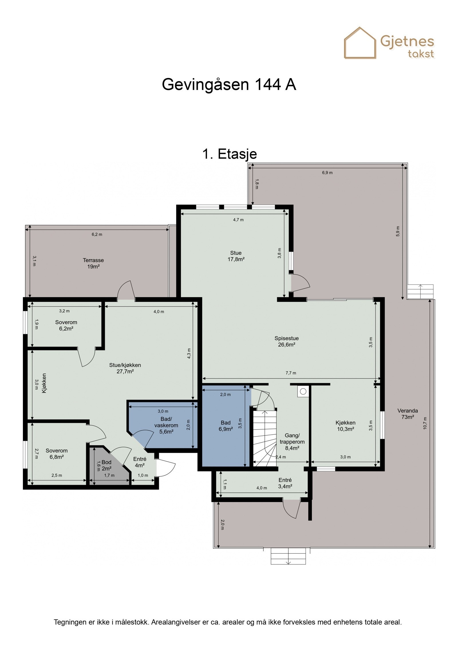 Planskisse 1. etasje og utleie. Galleribilde