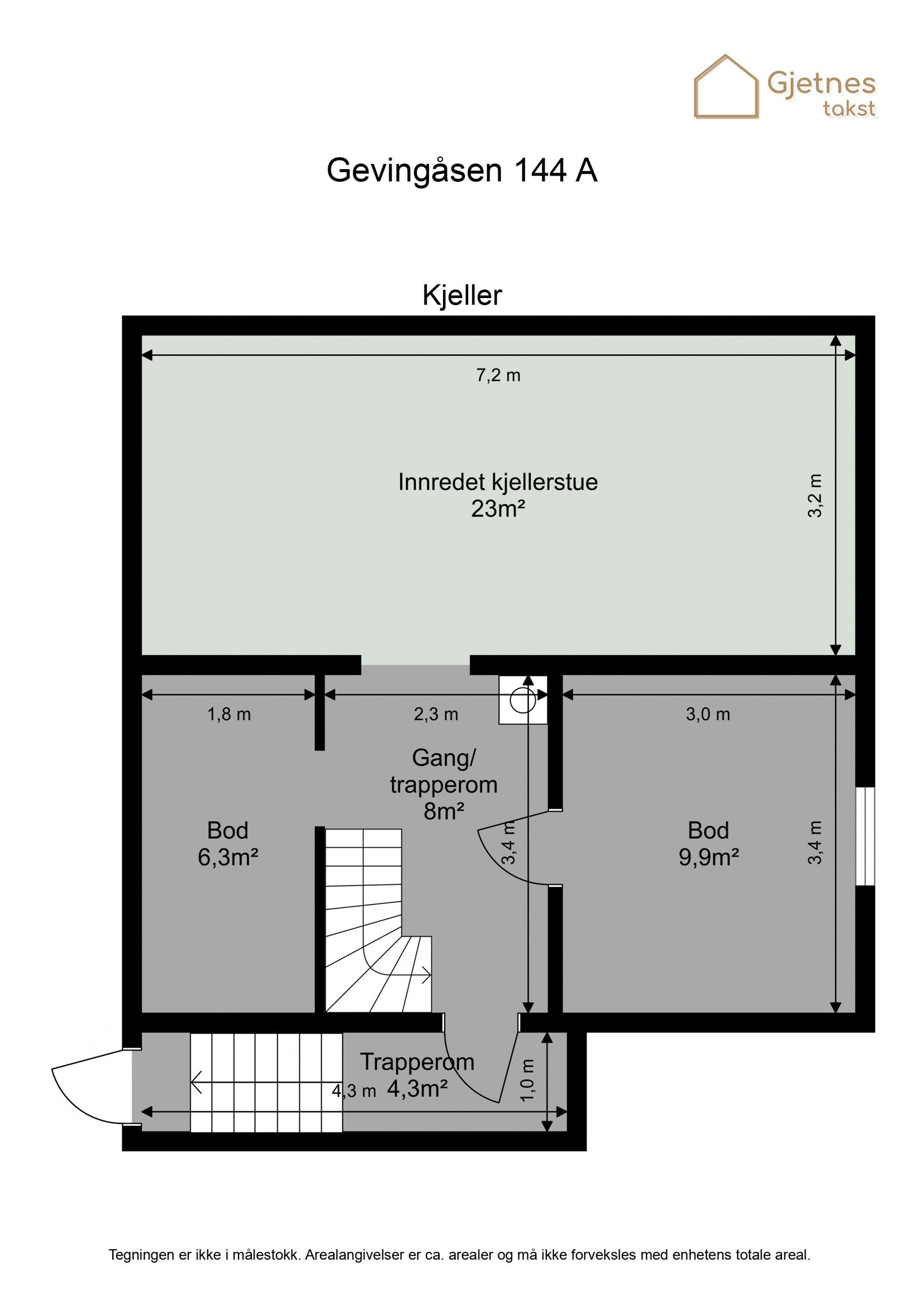 Planskisse kjeller. Galleribilde