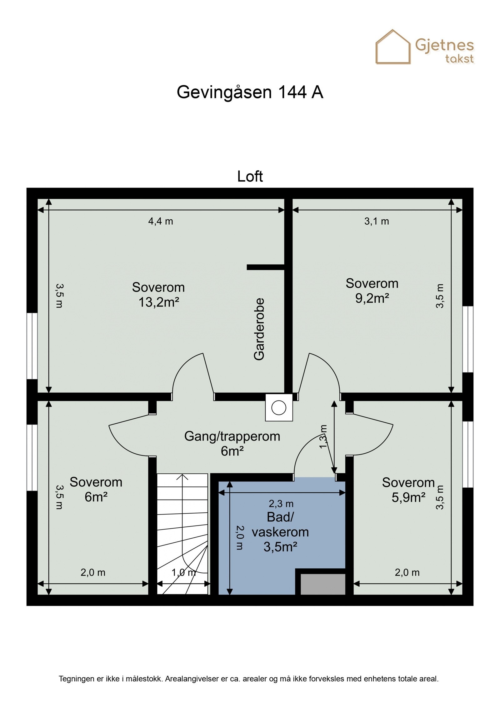 Planskisse loftetasje. Galleribilde