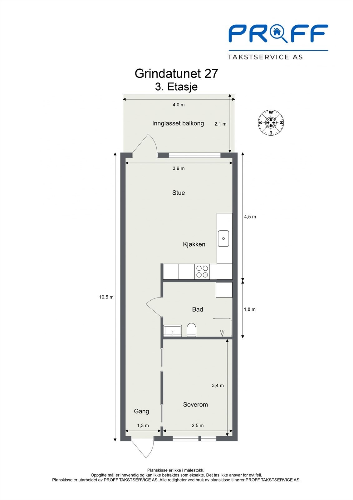 Målsatt plantegning. Galleribilde