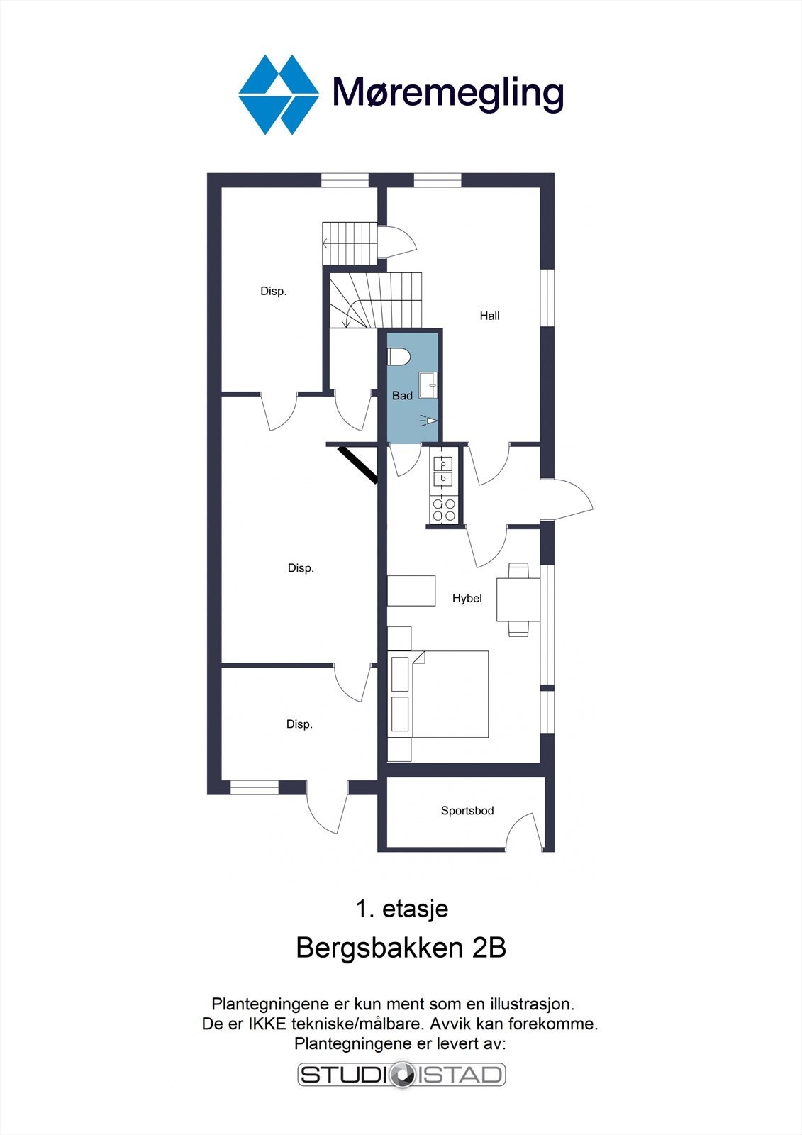 Plantegning 1. etasje Galleribilde