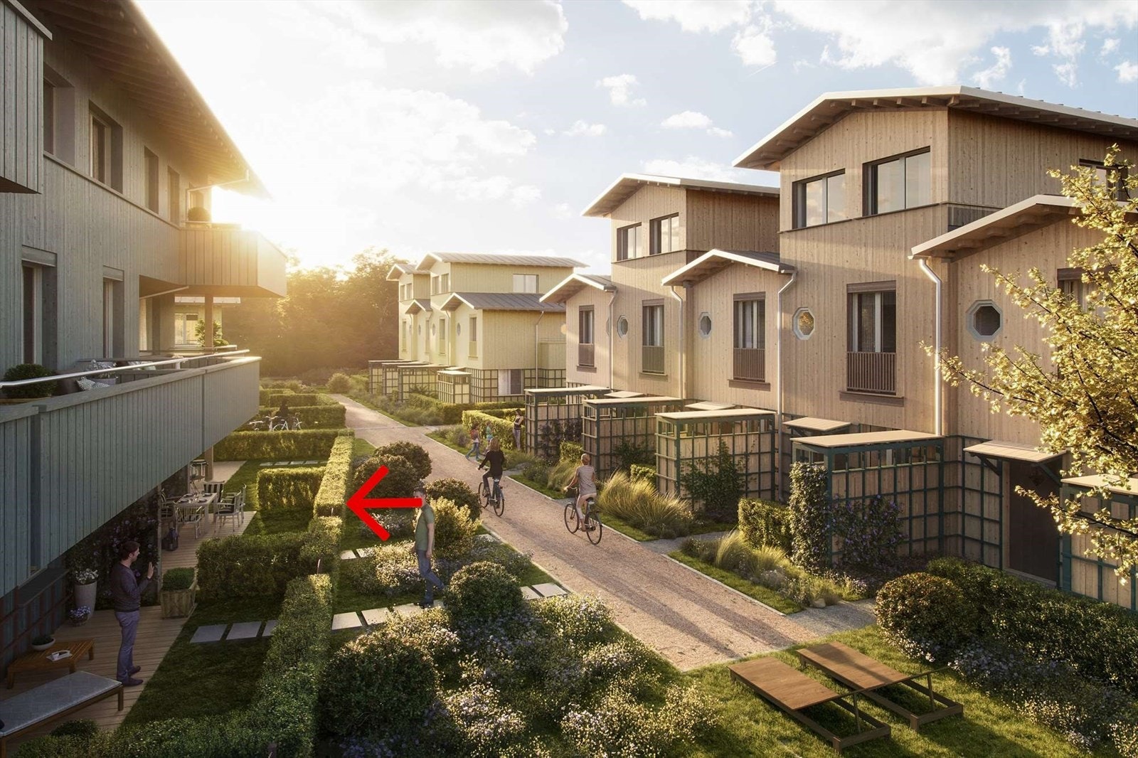 Kunstnerisk illustrasjon. Viser leilighetens beliggenhet. Bilde lånt av Selvaag Bolig. Galleribilde