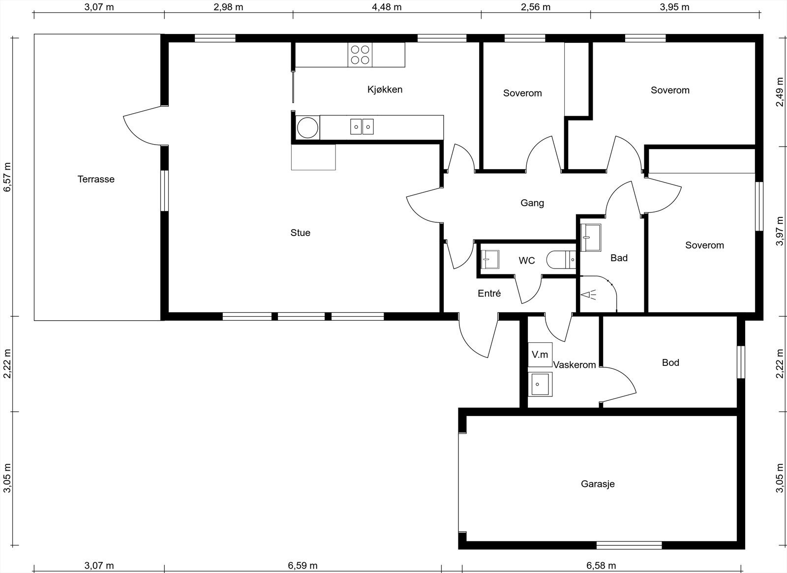 Planskisse 1. etasje. Galleribilde