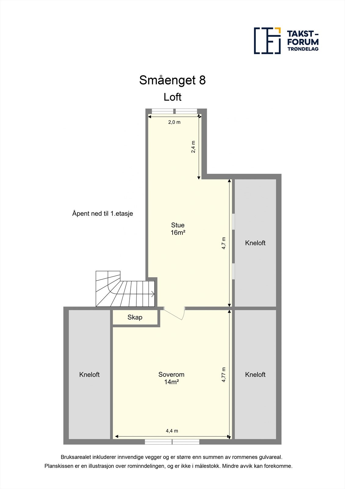 Planskisse loft. Galleribilde