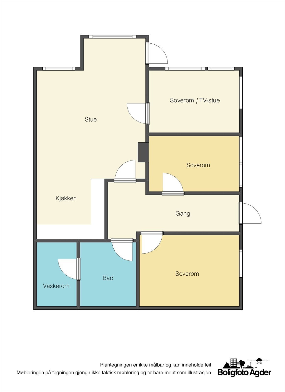 Funksjonell planløsning på 80 kvm Galleribilde