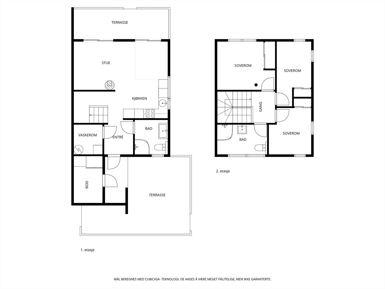 Veiledende skisse av begge etasjer. Galleribilde