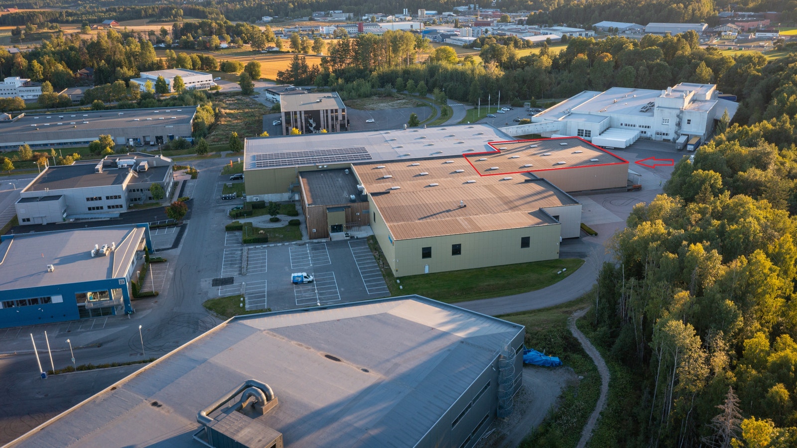 Oversiktbilde Glynitveien 33.
Rødt omriss er utleieobjektet Galleribilde