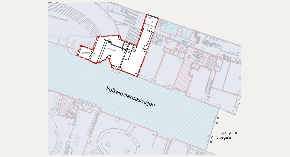 Plantegning av serveringslokalet Galleribilde