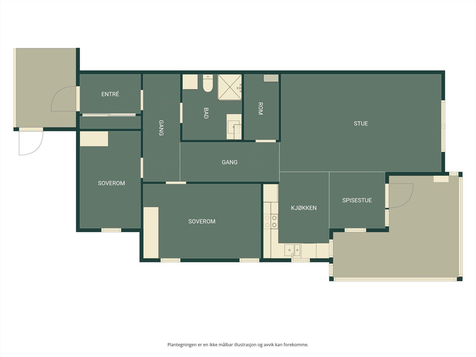 Plantegning Strandgata 8. Galleribilde