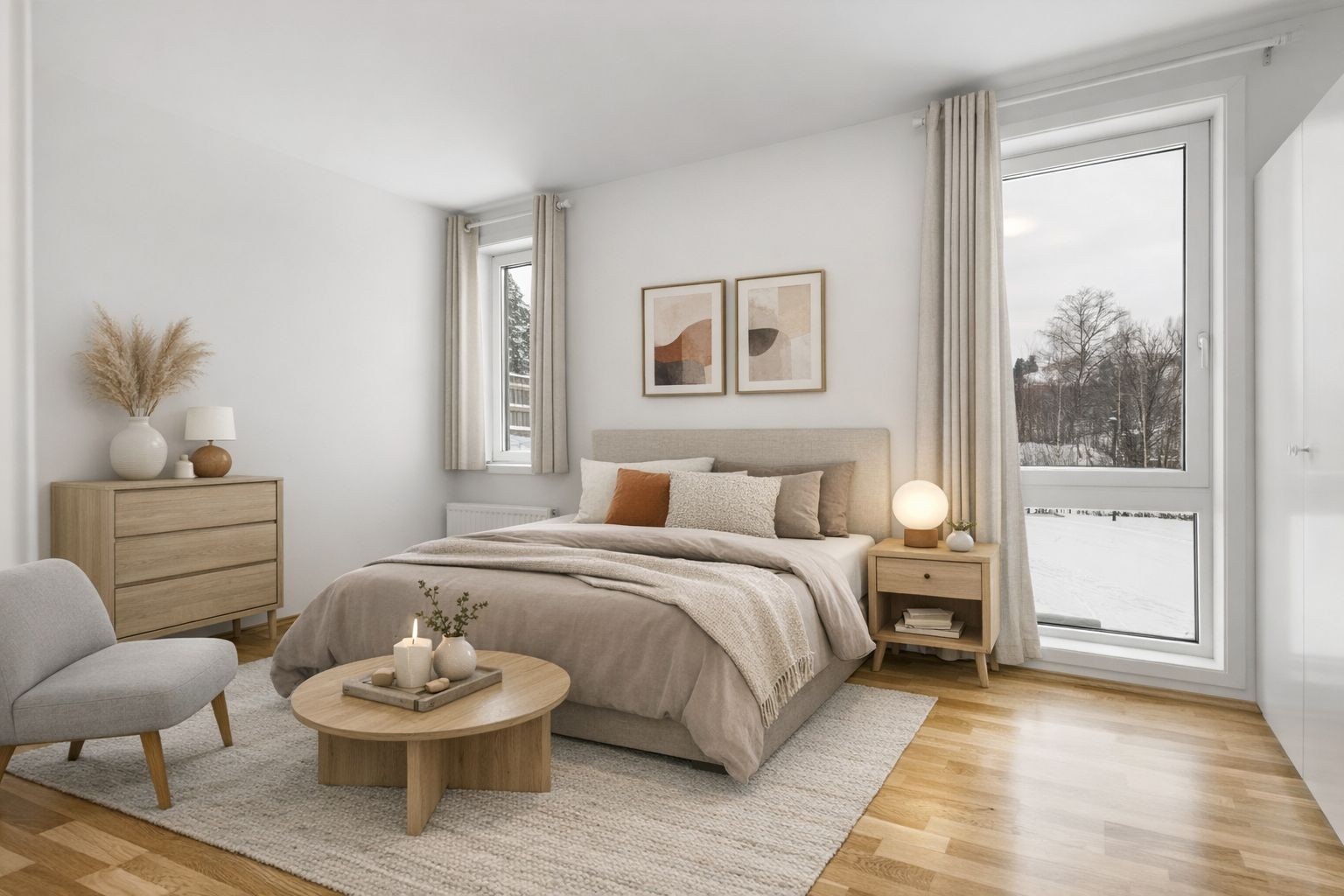 Hovedsoverom med digitalstyling. Galleribilde