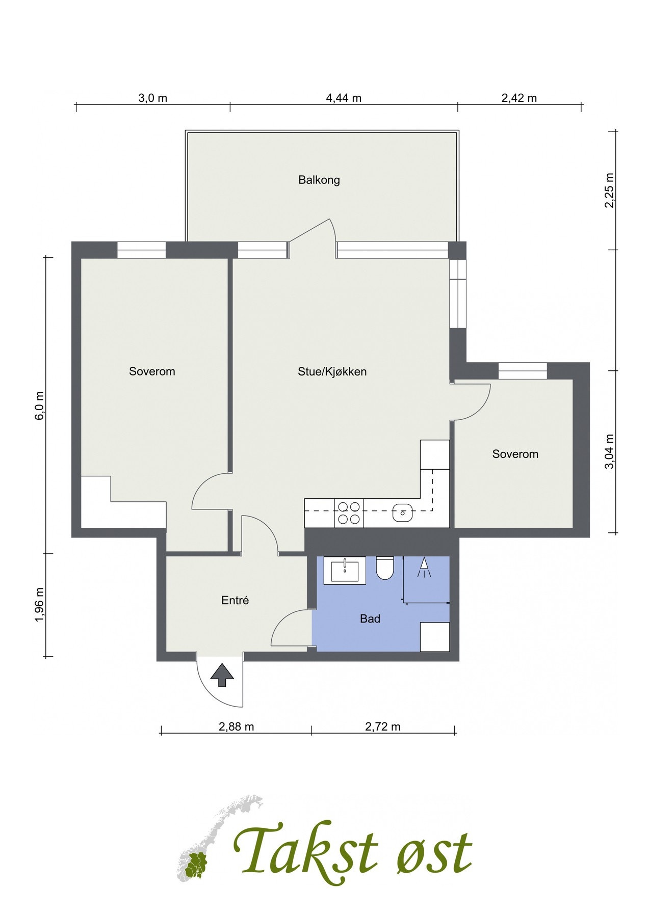 Plantegning Gotaasalléen 17 - 4. etasje. Galleribilde