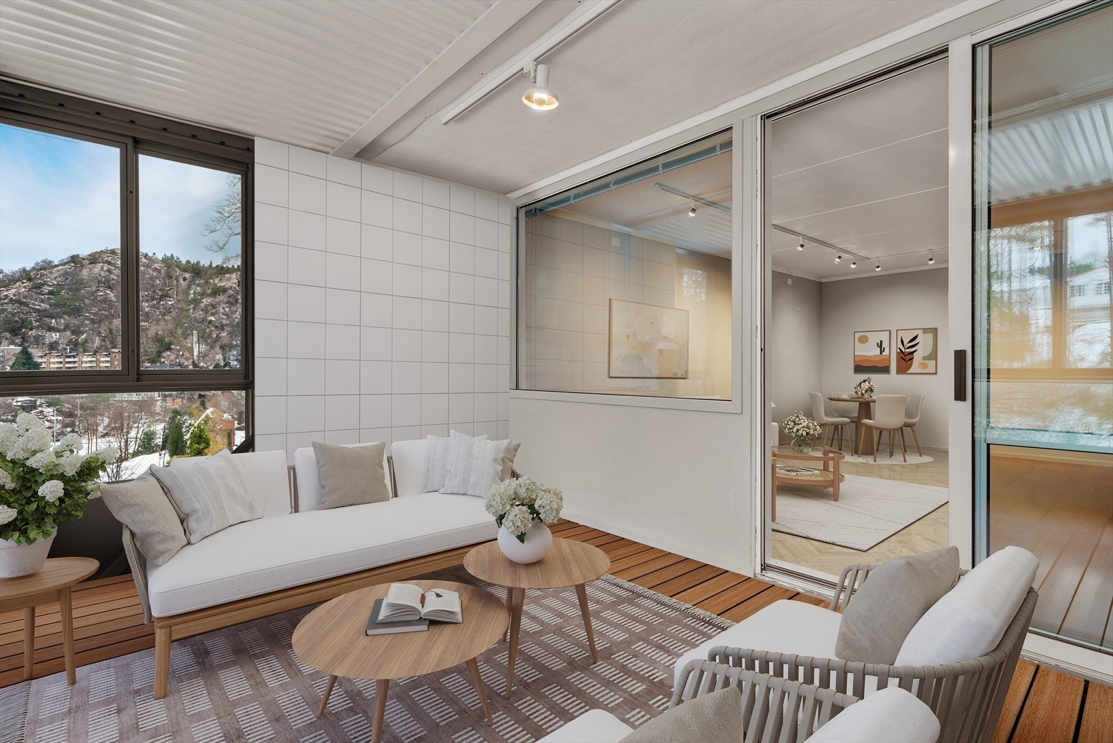 - ILLUSTRASJON: Her kan du se, med enkle grep, inspirasjon til hvordan leiligheten kan se ut med møbler og noen påkostninger - Galleribilde