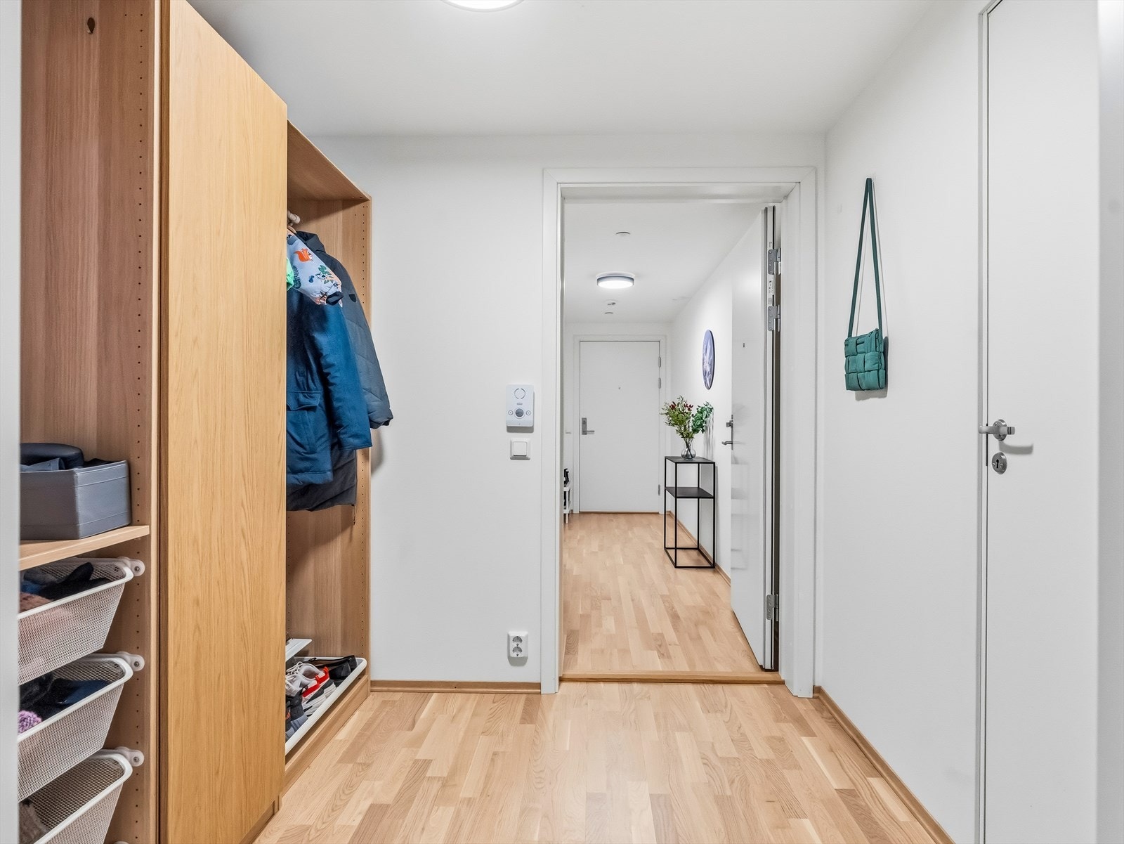 Innenfor fellesgangen er det egen gang for hoveddelen, hvor det er montert skapløsning. Galleribilde