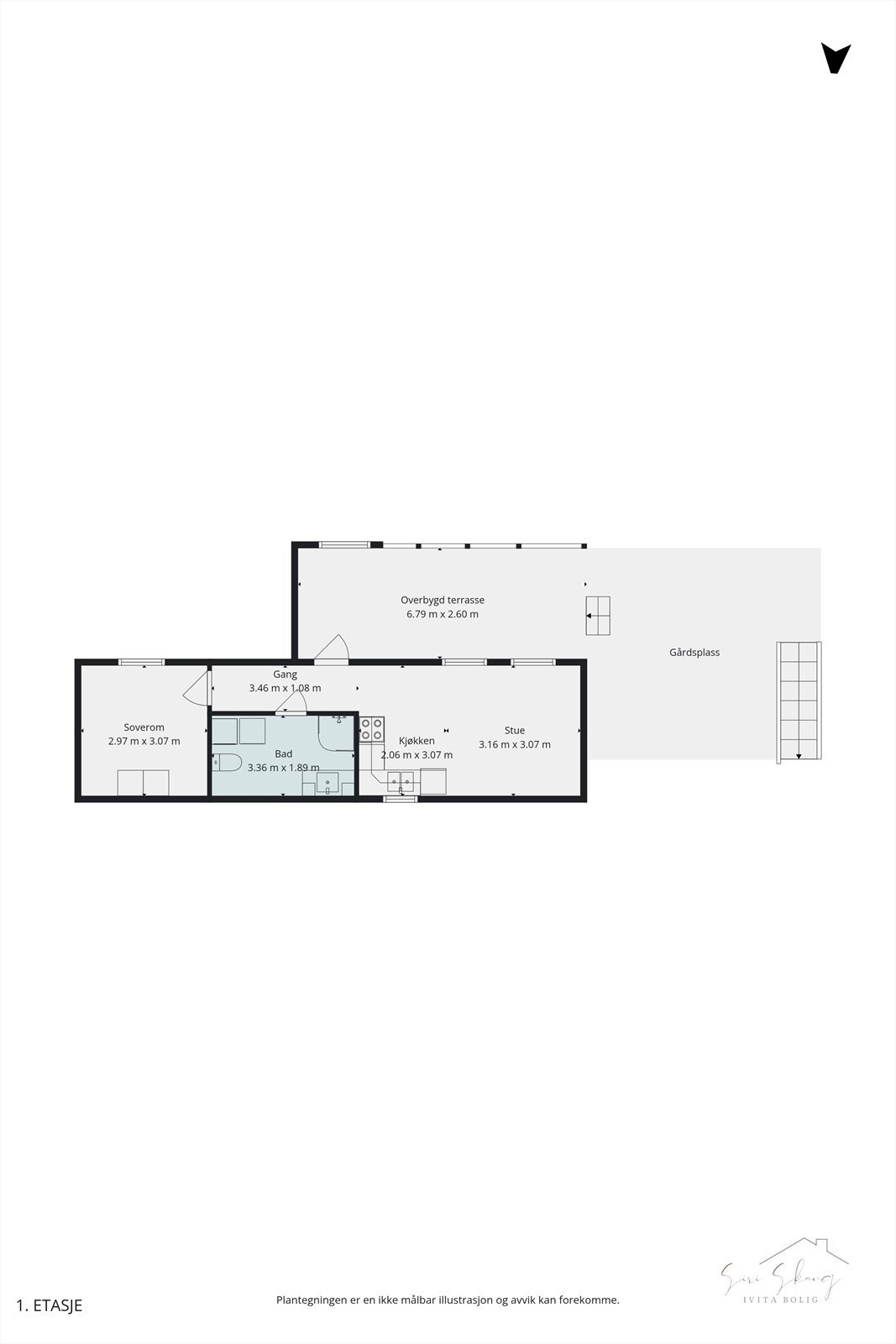 Plantegning i 2D av u.etg. Galleribilde