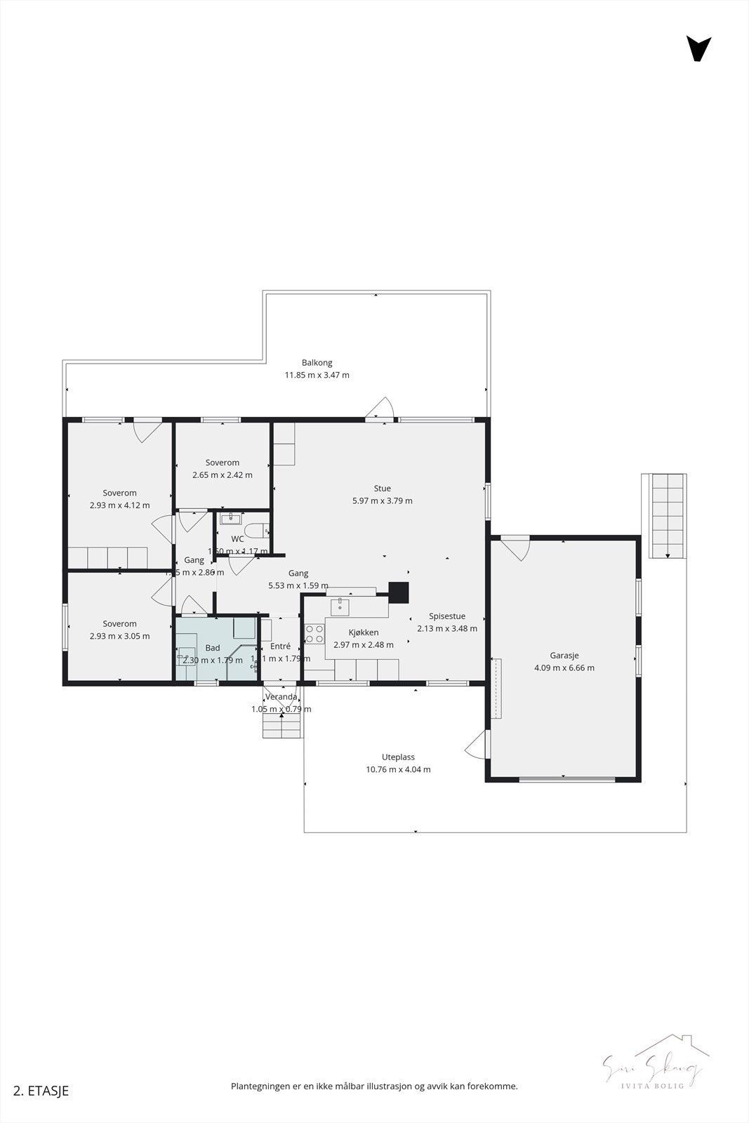 Plantegning i 2D av 1.etg. Galleribilde