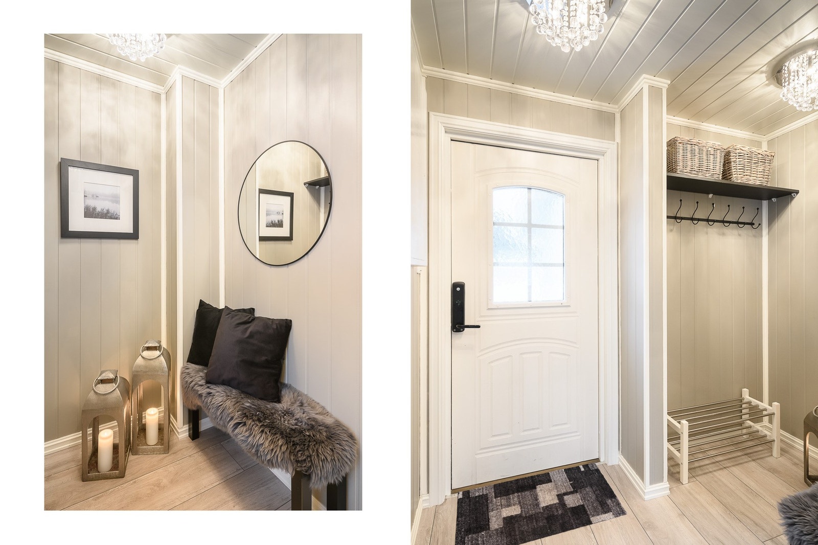 Lyst og praktisk inngangsparti med god plass til oppbevaring. Galleribilde