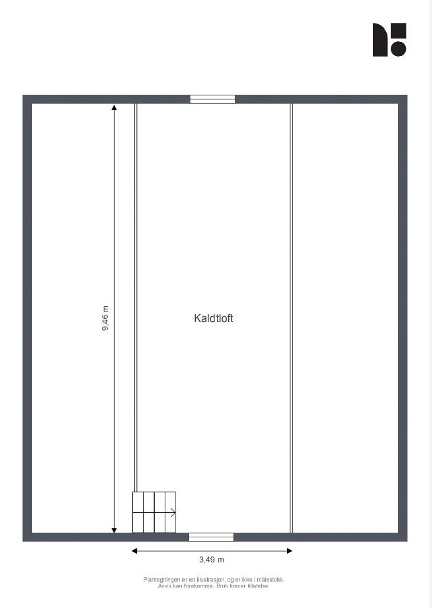 Plantegning loft. Galleribilde