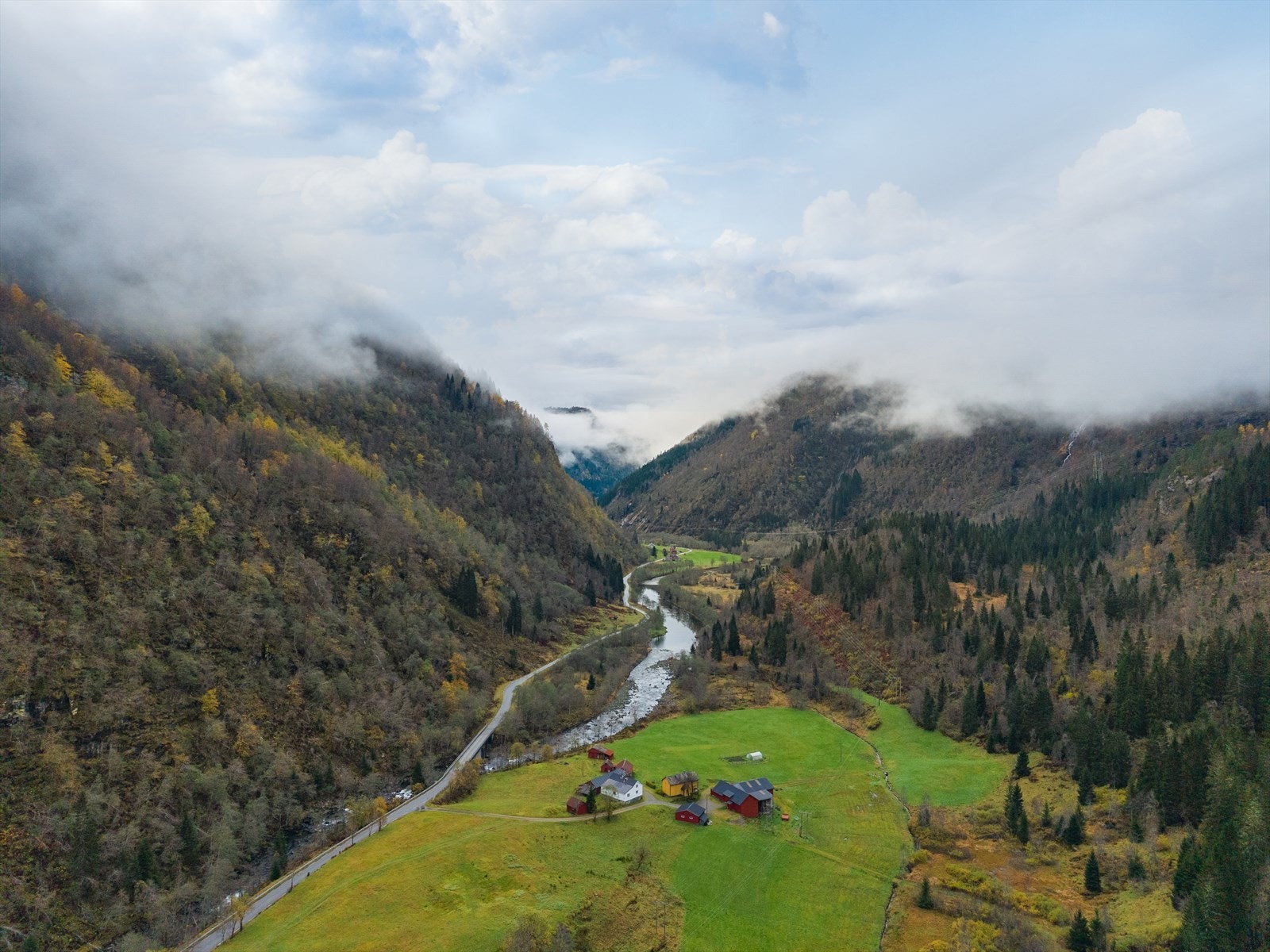 Dronefoto over nærområdet. Galleribilde