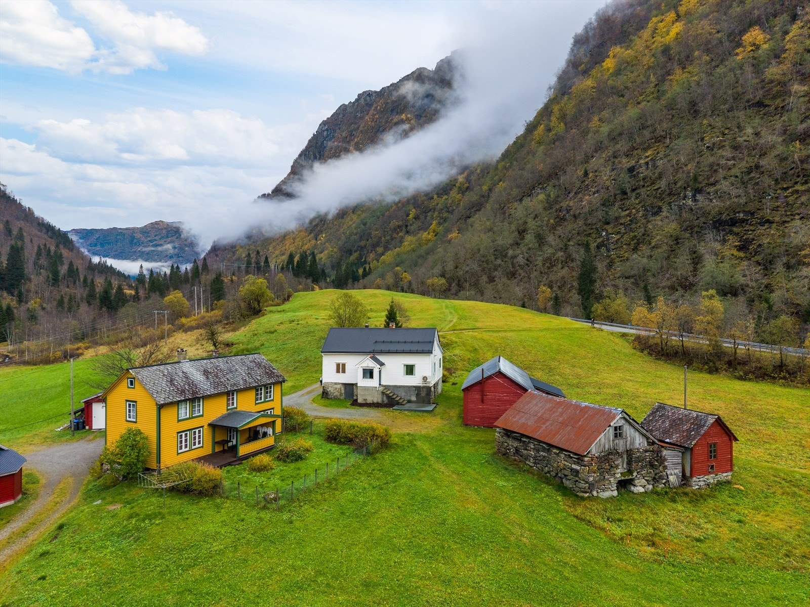 Drone bilde av nærområdet. Galleribilde