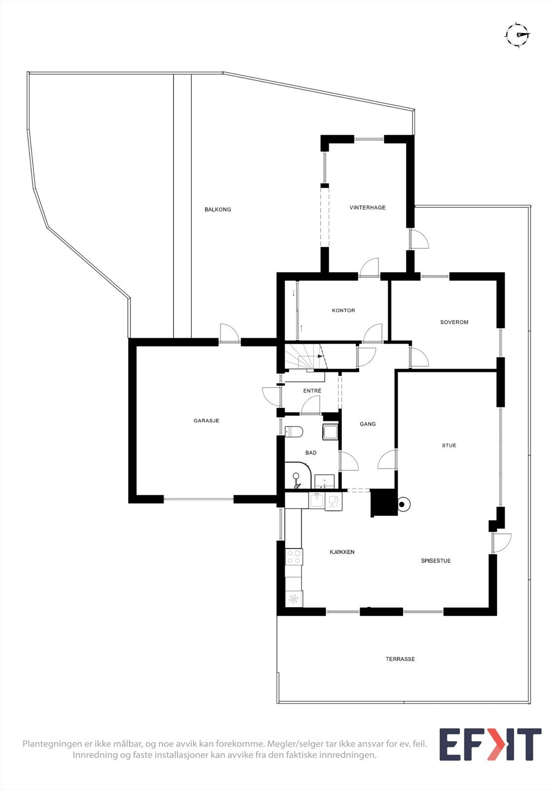 Plantegning 1. etasje Galleribilde
