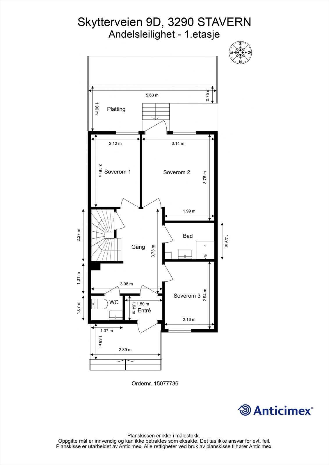 Plantegning 1.etg Galleribilde