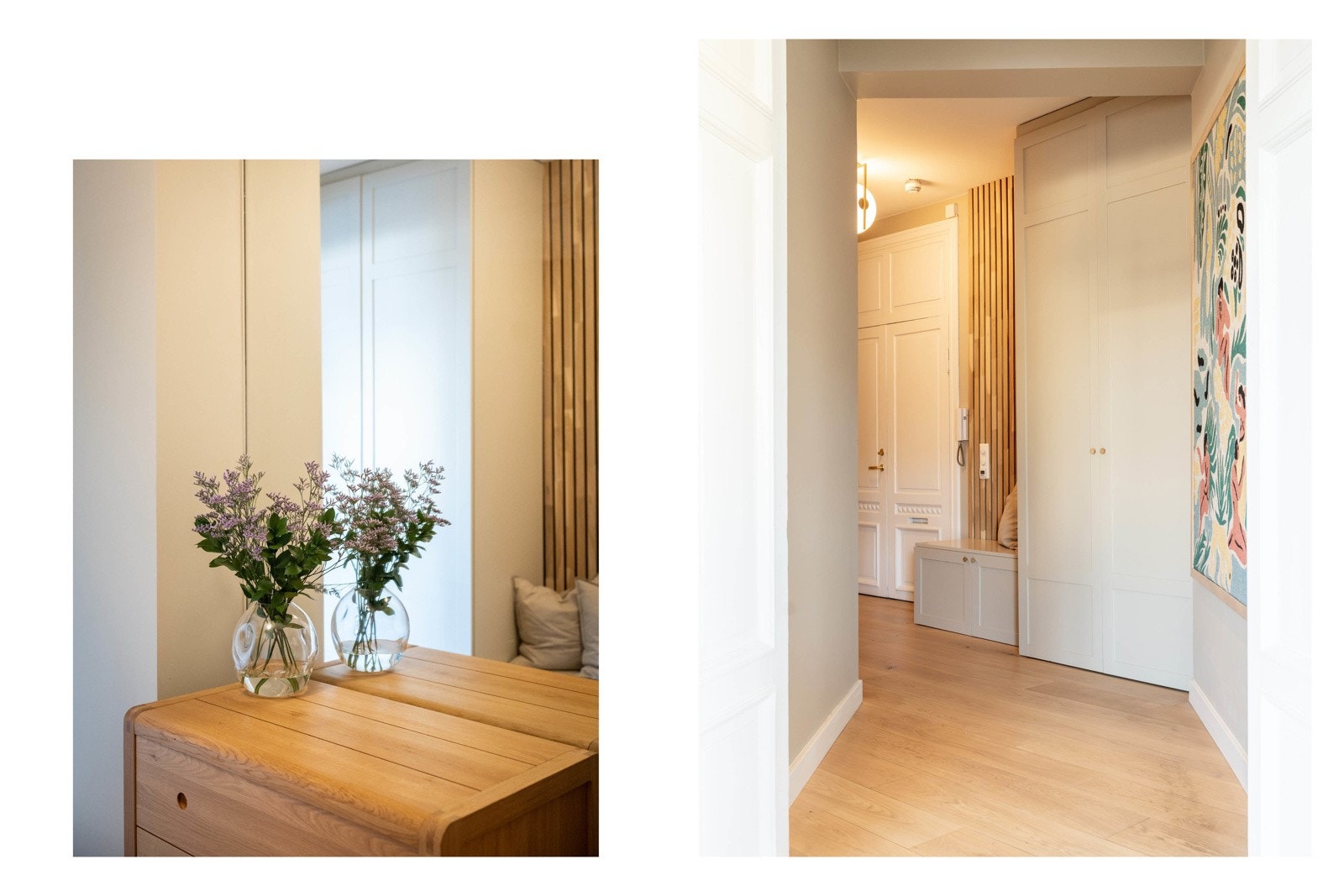 Entréen gir et pent førsteinntrykk og har en naturlig forbindelse videre til boligens øvrige rom. Galleribilde