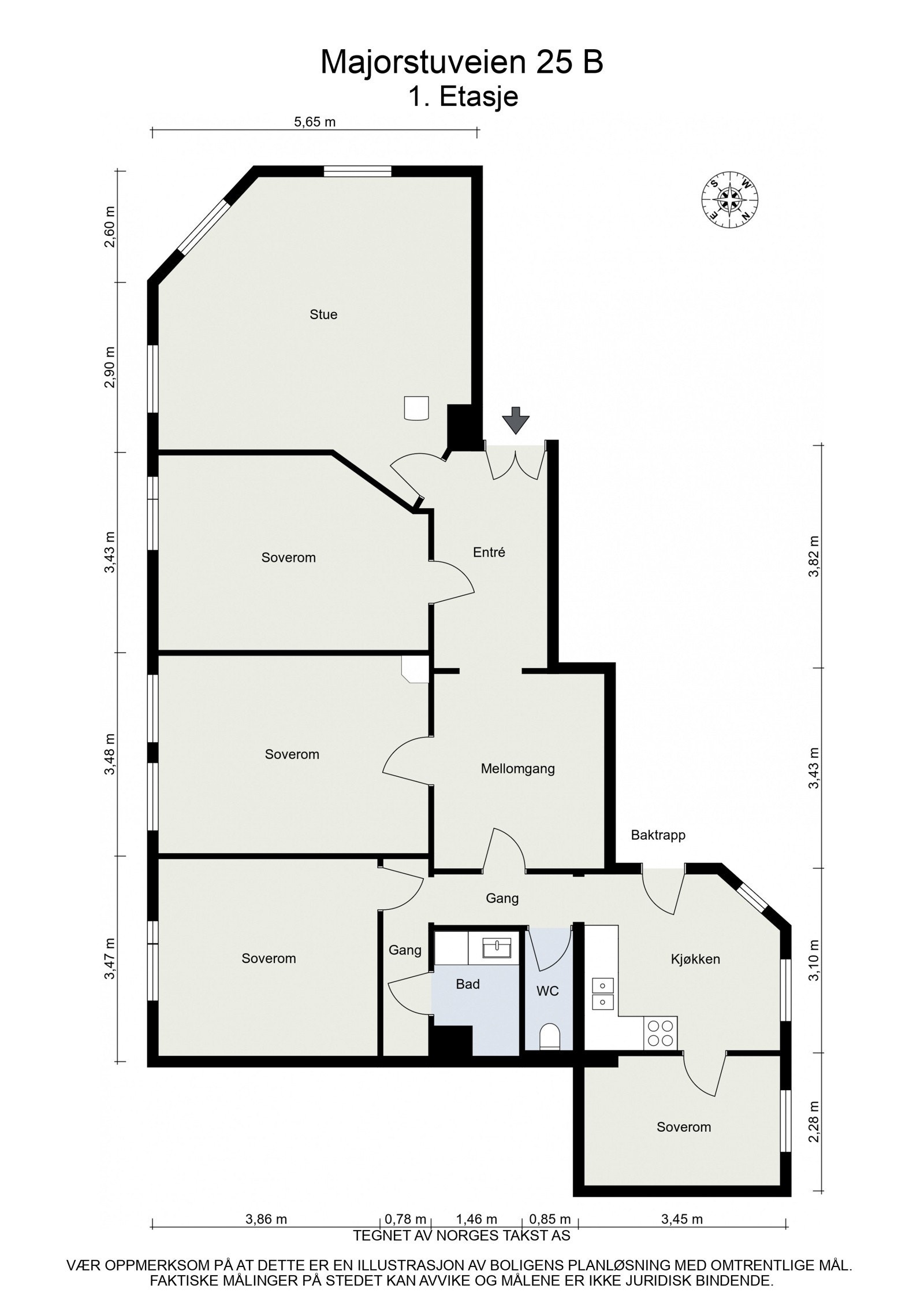 Plantegning Majorstuveien 25B Galleribilde