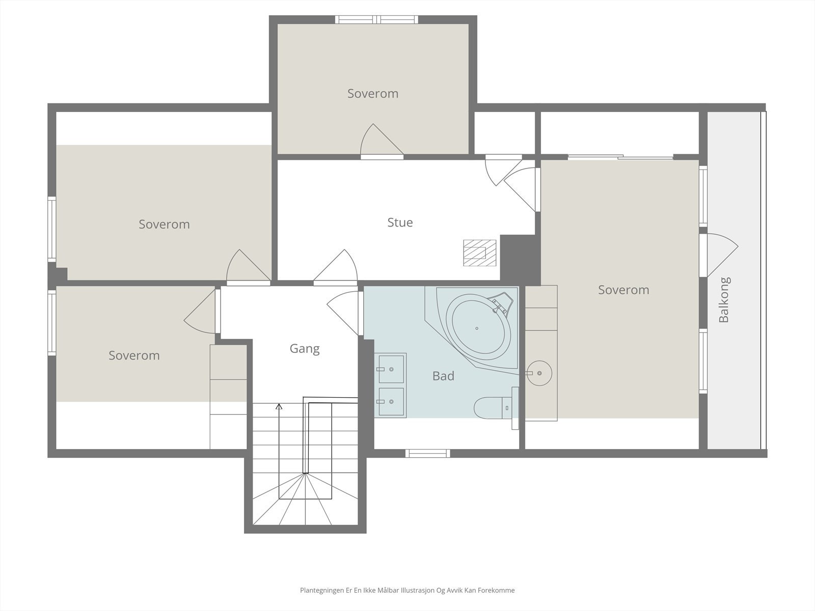 Alternativ planskisse 2 etasje Galleribilde