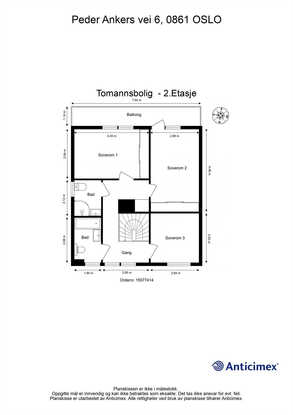 Plantegning 2. etasje Galleribilde