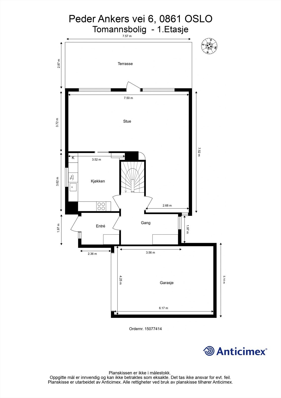 Plantegning 1. etasje Galleribilde