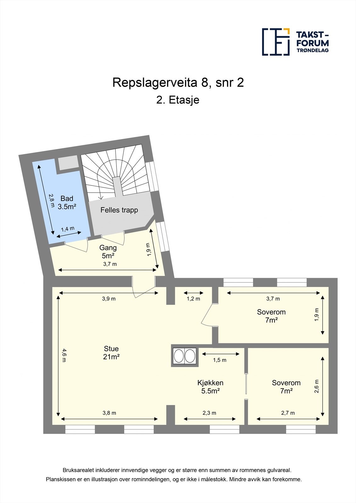 Ta en titt på planskissen og gjør deg kjent med romfordelingen! Galleribilde