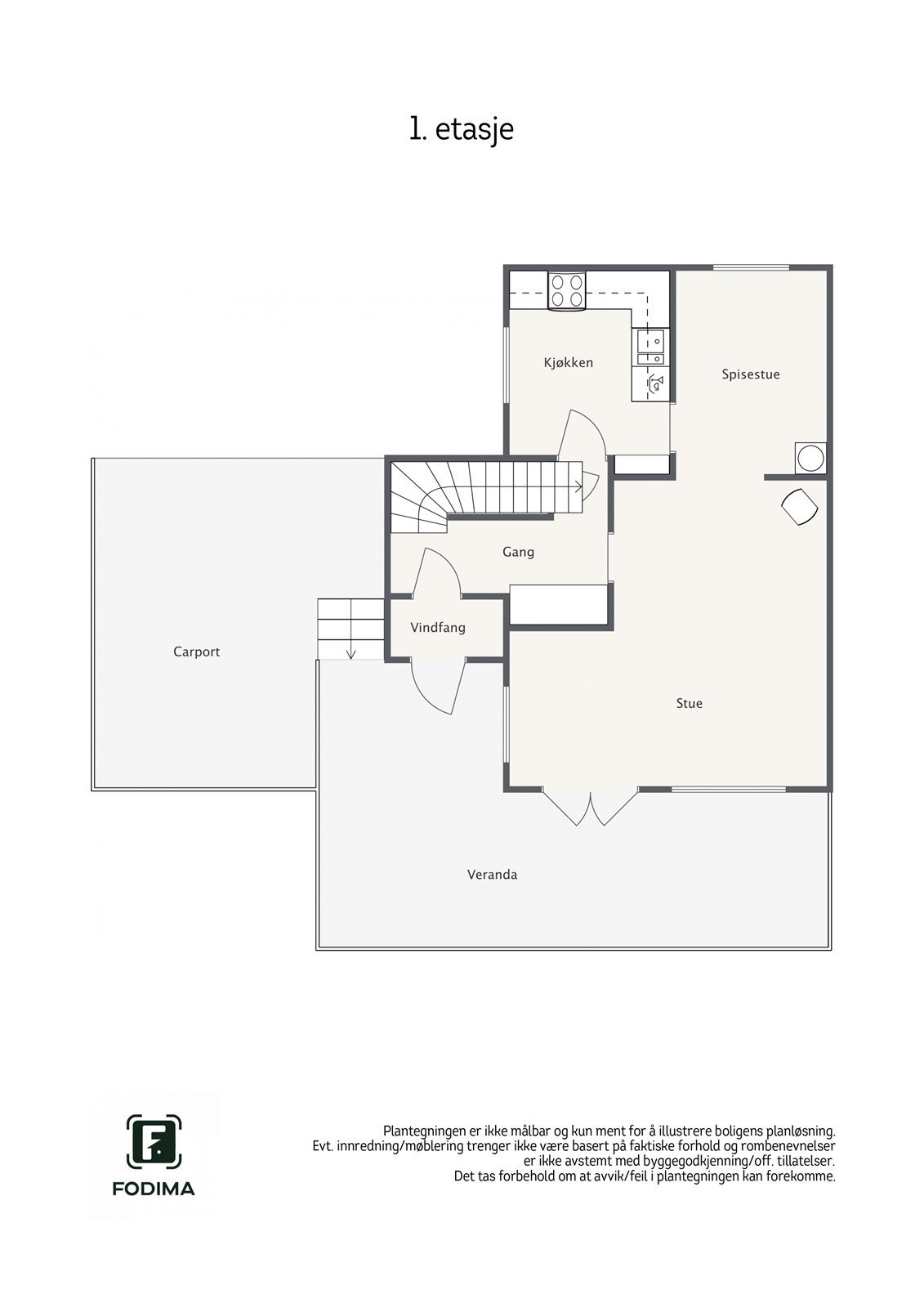 Plantegning 1. etasje Galleribilde