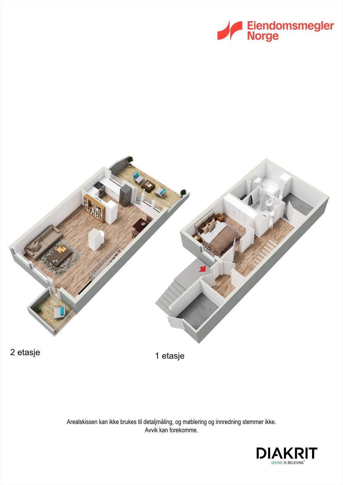 3D planskisse av boligen. Galleribilde
