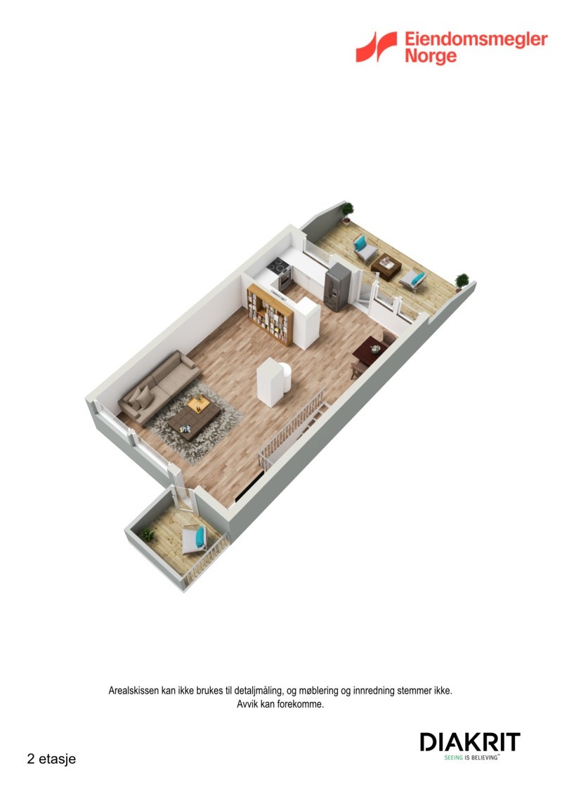 3D panskisse av overetasjen. Galleribilde