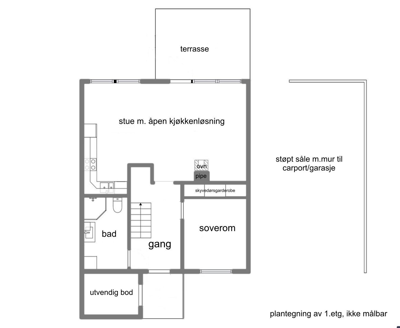 plantegning 1.etg, ikke målbar Galleribilde