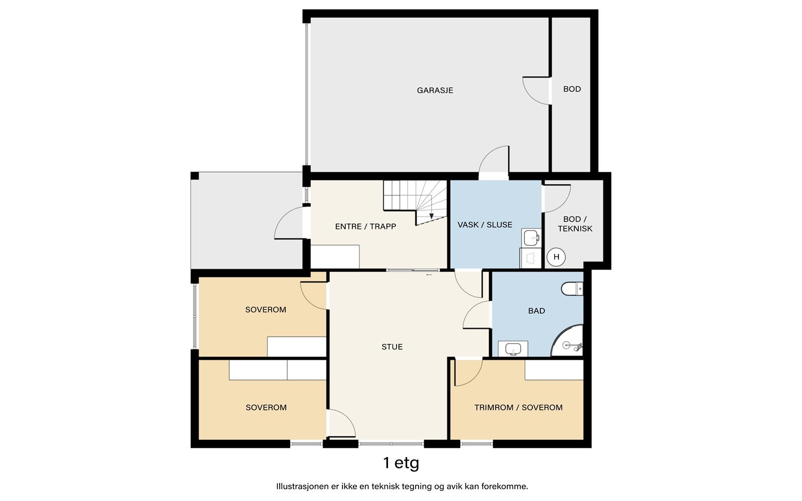 Plantegning 1. etasje. Galleribilde