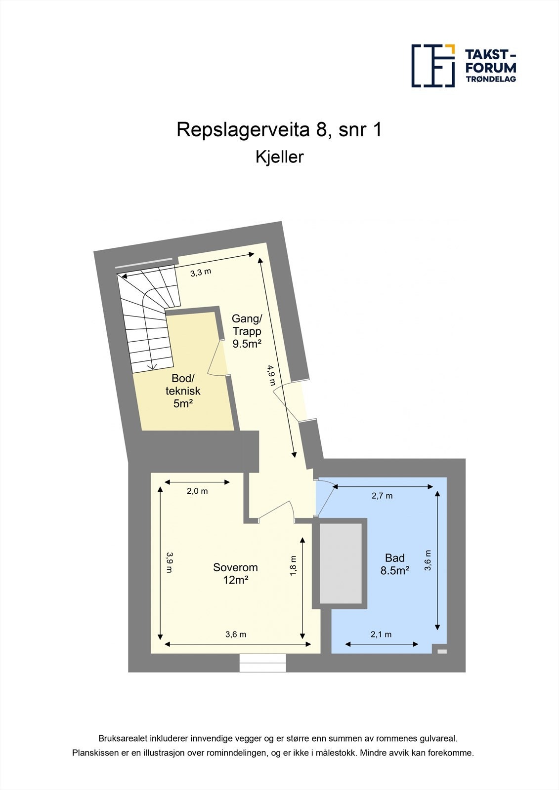 Planskisse kjeller. Galleribilde