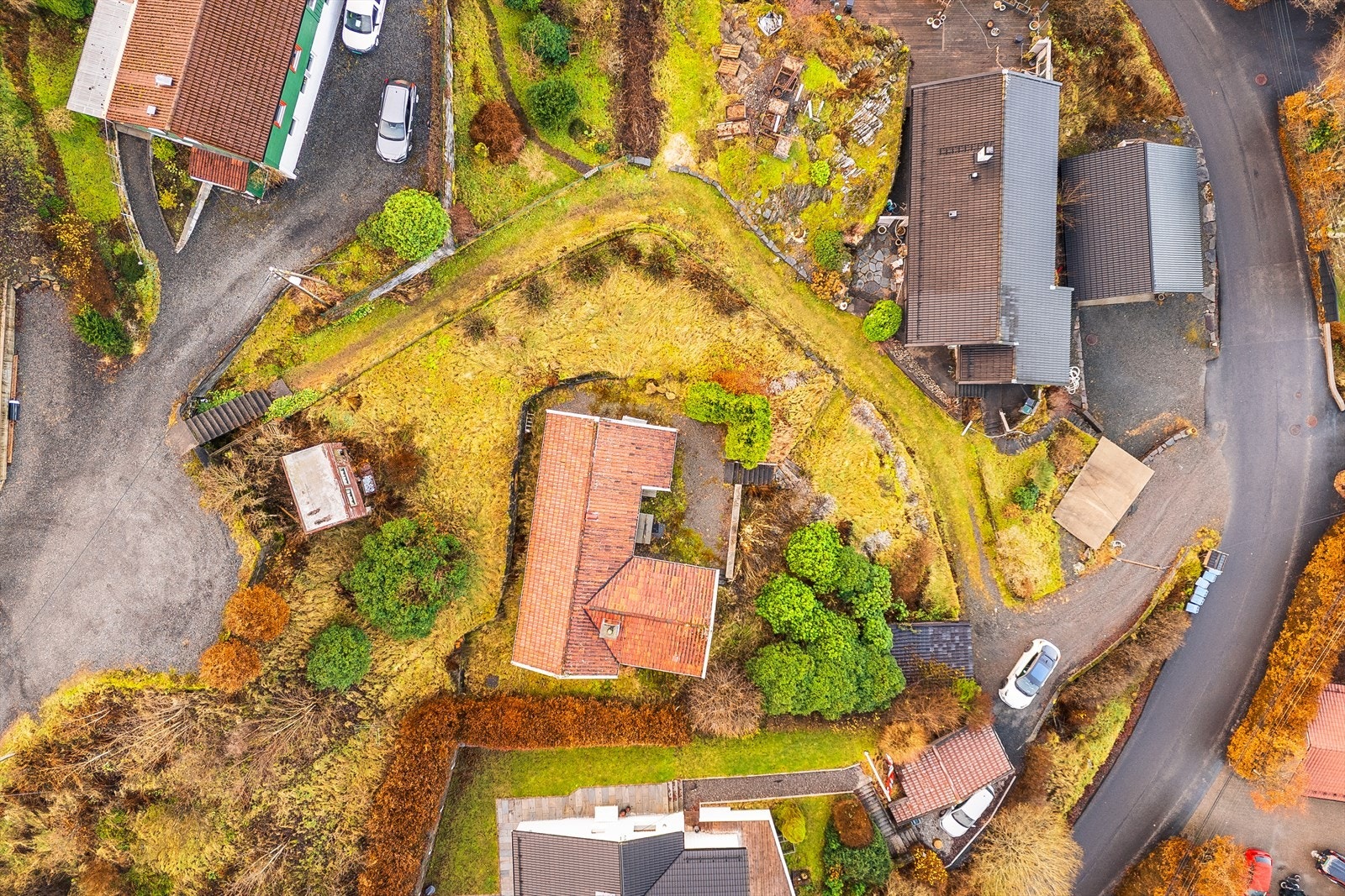 Tomten sett ovenfra. Galleribilde