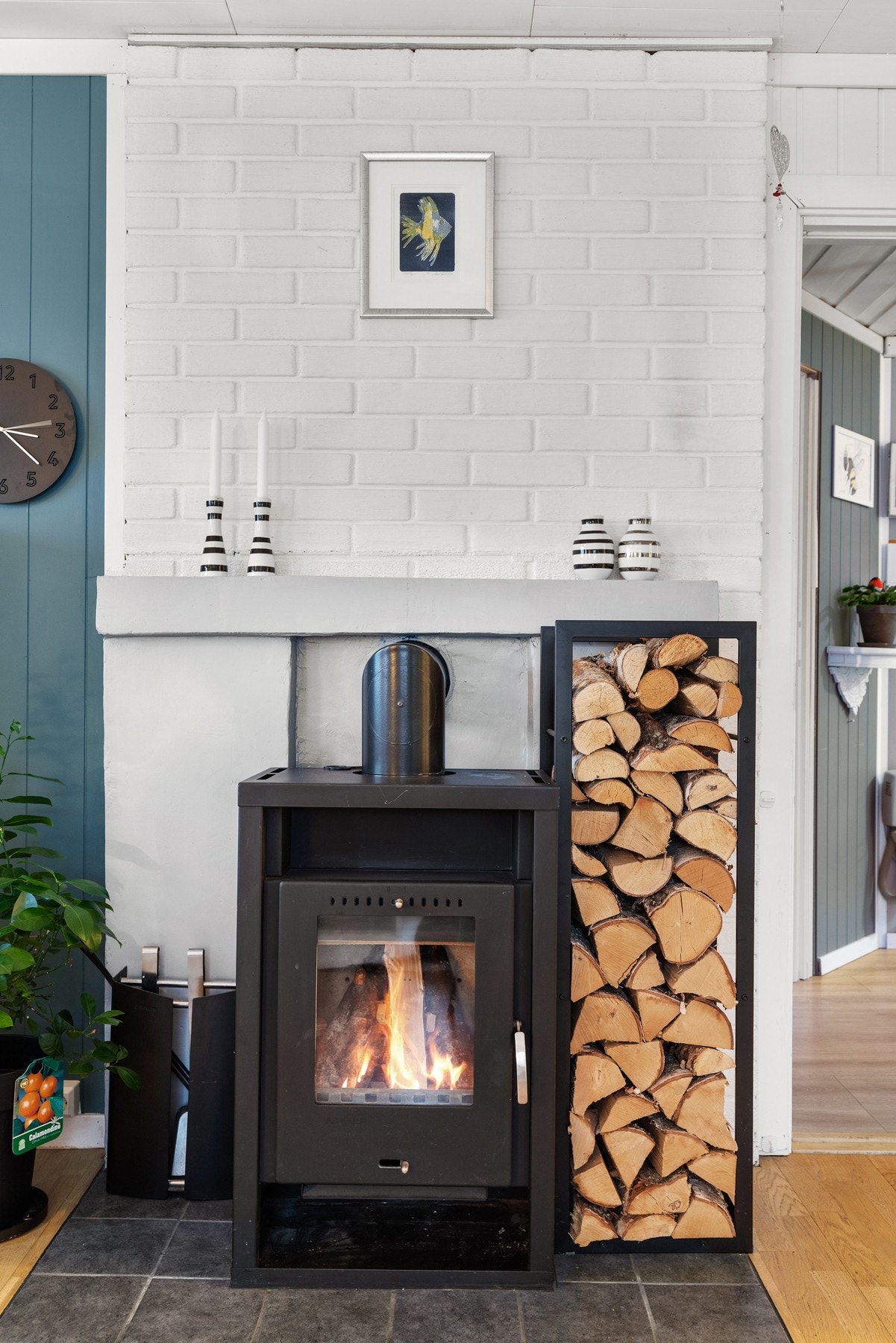 Peis for vedfyring er montert. Kan gi lavere strømregninger i vinterhalvåret. Galleribilde